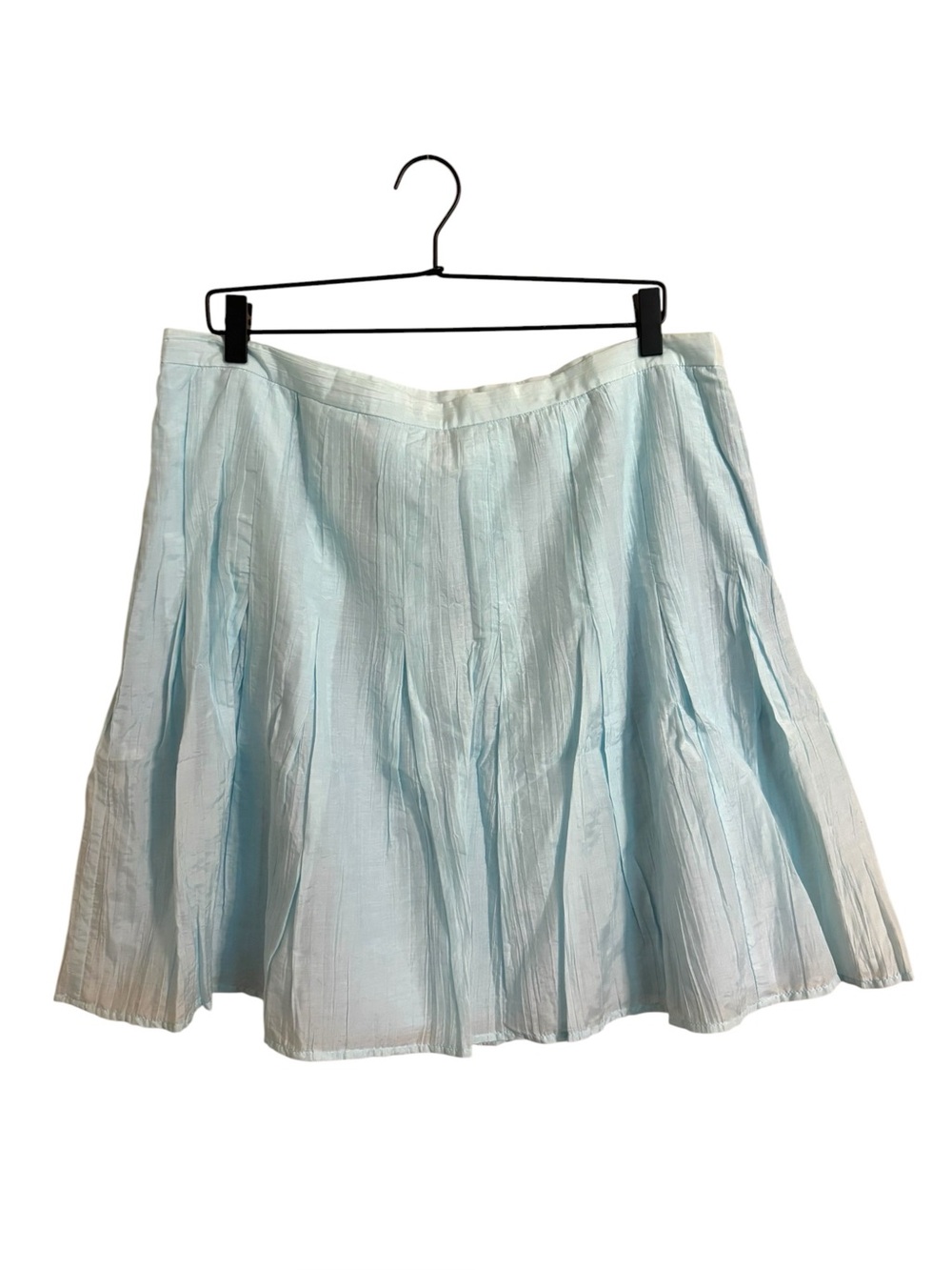 J. Jill Light Blue Pleated Silk Blend A-Line Skirt Size 16